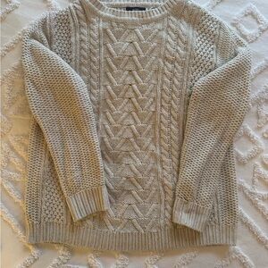 BDG Textured Cable Knit Sweater - Cream